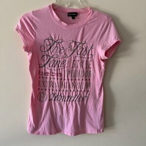 Bebe Pink Graphic Short Sleeve Tee